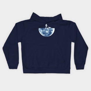 Astronaut Lawnmowing Moon Kids Hoodie